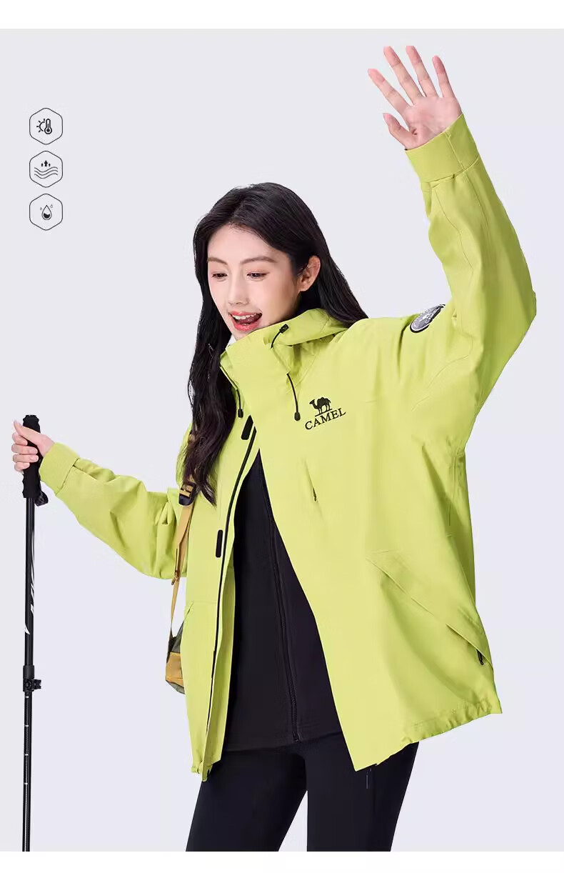 CAMEL [Yudawzhe] Outdoor Three-In Jacket, Unisex Style, Windproof And Waterproof Mountaineering Coat 14