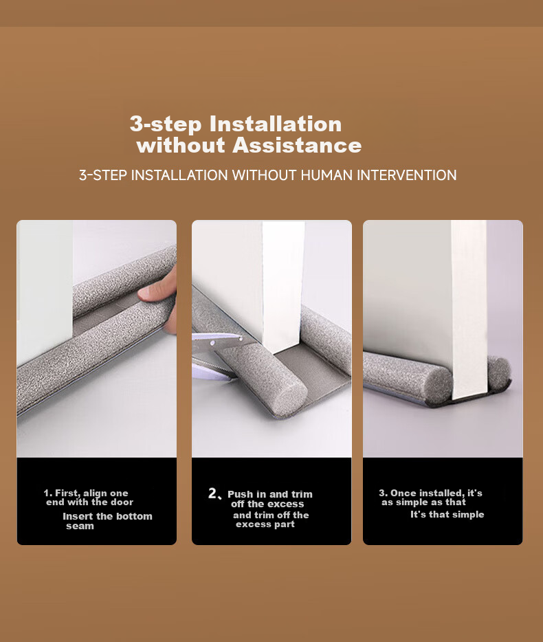 FESETE Door Bottom Gap Sealing Strip, for Doors And Windows, Glass Doors, Gaps, Drafts, Soundproofing, Wind Blocking, Anti-Wind Rubber Strip 11