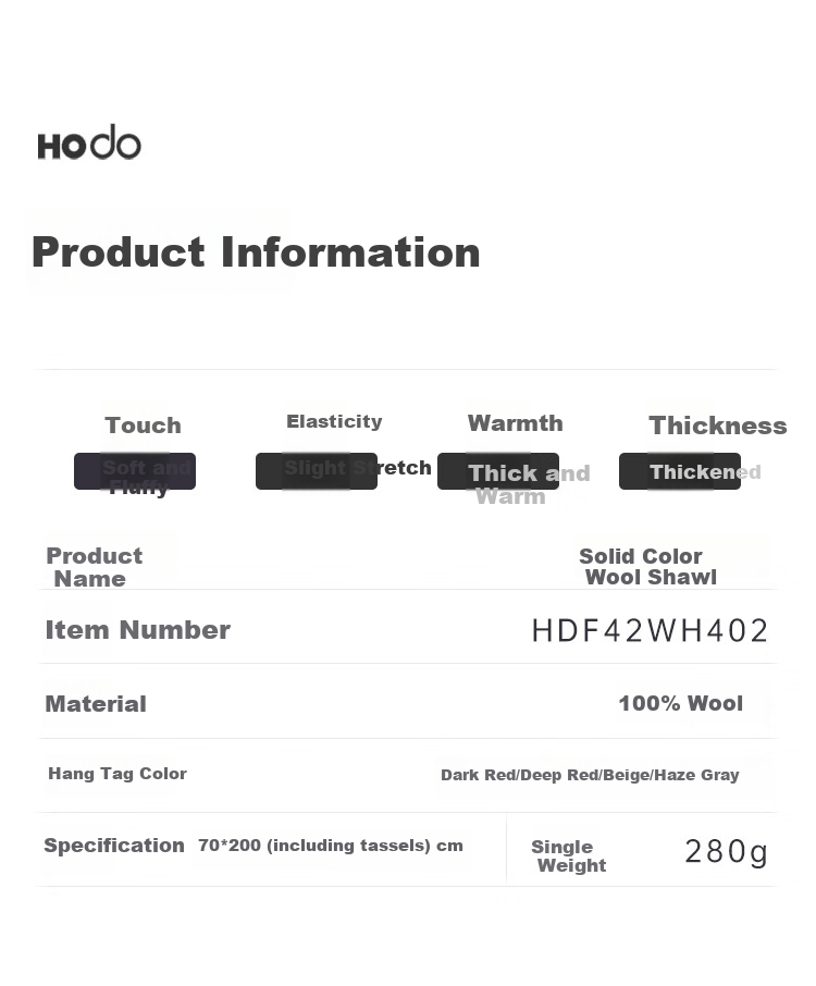 Hodo 100% Pure Wool Shawl for Women, Autumn And Winter Warm Scarf Cloak, Birthday Gift for Mom, Gift Box Packaging 2