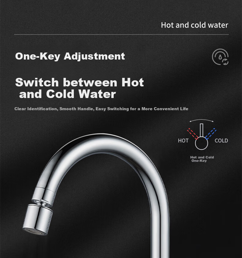 ZUNCHI Kitchen Faucet, Stainless Steel Hot And Cold Dishwashing Sink Basin, 360° Rotating Anti-Splash Household Tap, 2056B 16