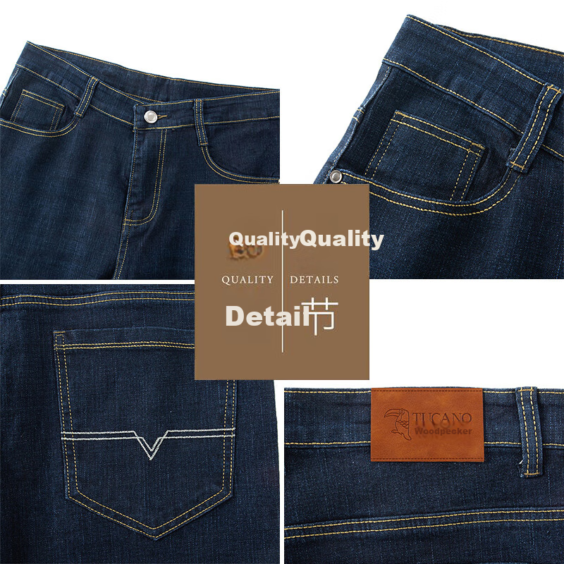 TUCANO Men's Denim Shorts, Summer Lightweight Casual Straight-Leg Business Pants, Breathable Five-Point Shorts for Men, Navy Blue, Size 29