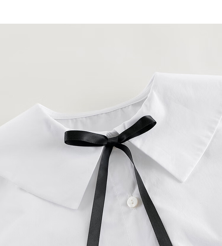 MARC&JANIE Girls' Butterfly Bow Collar Shirt, Children's Pure Cotton Blouse, Spring 2026 Collection, 250173 8