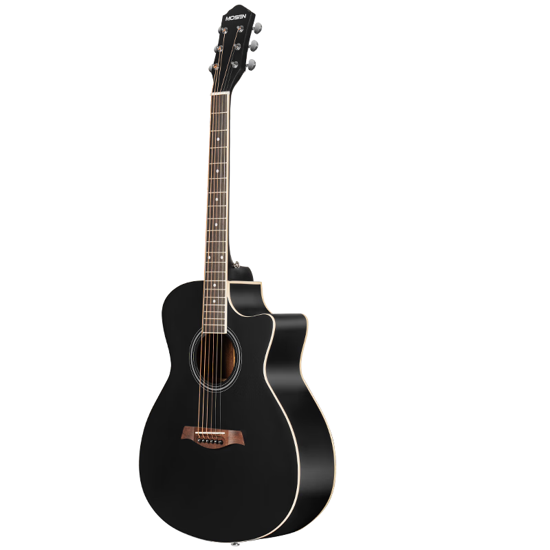 MOSEN GA40BKM Spruce Folk Guitar for Beginners, Matte Finish 40-Inch Black Acoustic Guitar