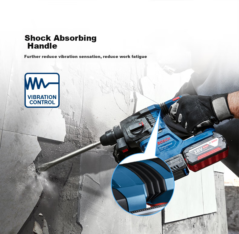 BOSCH Electric Hammer, Impact Drill, Electric Drill, Rechargeable, Household Multi-Function Brushless, 18V Lithium Battery, GBH185 5.0Ah Dual Battery 8
