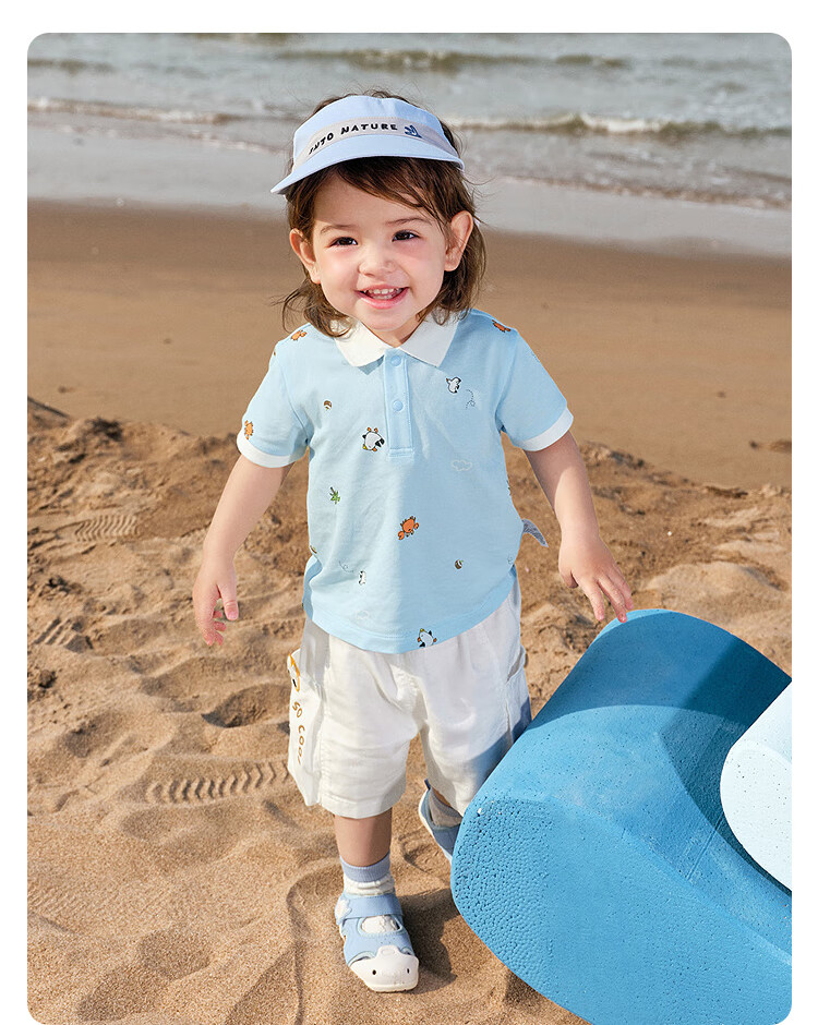 BALABALA Baby T-Shirt, Infant Top, Boys' Short-Sleeve Polo Shirt, Summer Wear, Thin, Cool And Comfortable 18