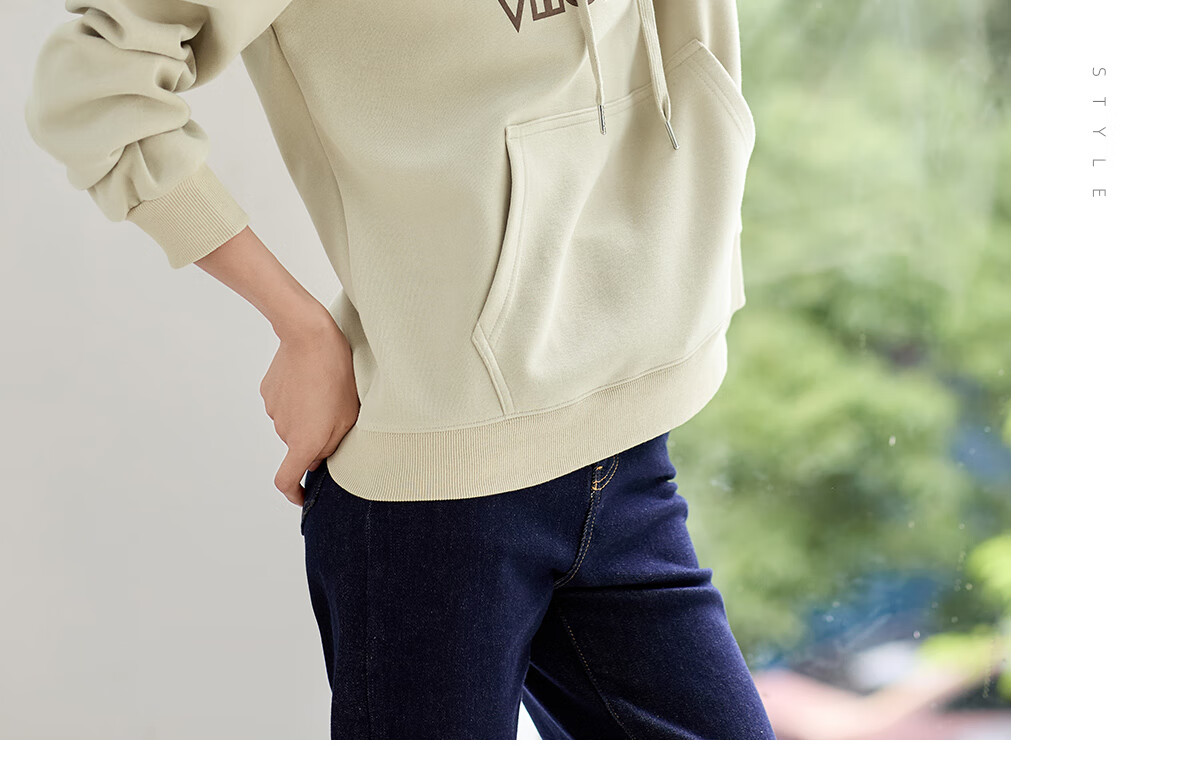 Chushen Spring And Autumn Women's Hoodie, Wilderness Maillard Hooded Drawstring Letter Print Casual Long-Sleeve Top S143W1007 10