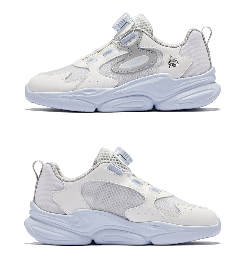 ERKE Children's Shoes, Boys And Girls Casual Shoes for Older Kids, Summer Outdoor Sports Shoes for Kids, Misty Gray/light Oxygen Blue, Size 37 35
