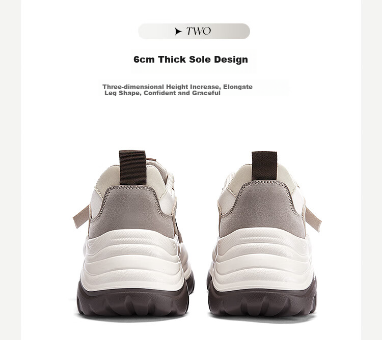 DAPHNE Chunky Dad Sneakers for Women, Versatile Panda Shoes, Color-Block Platform Casual Sports Shoes, Coffee Color, Size 36 10