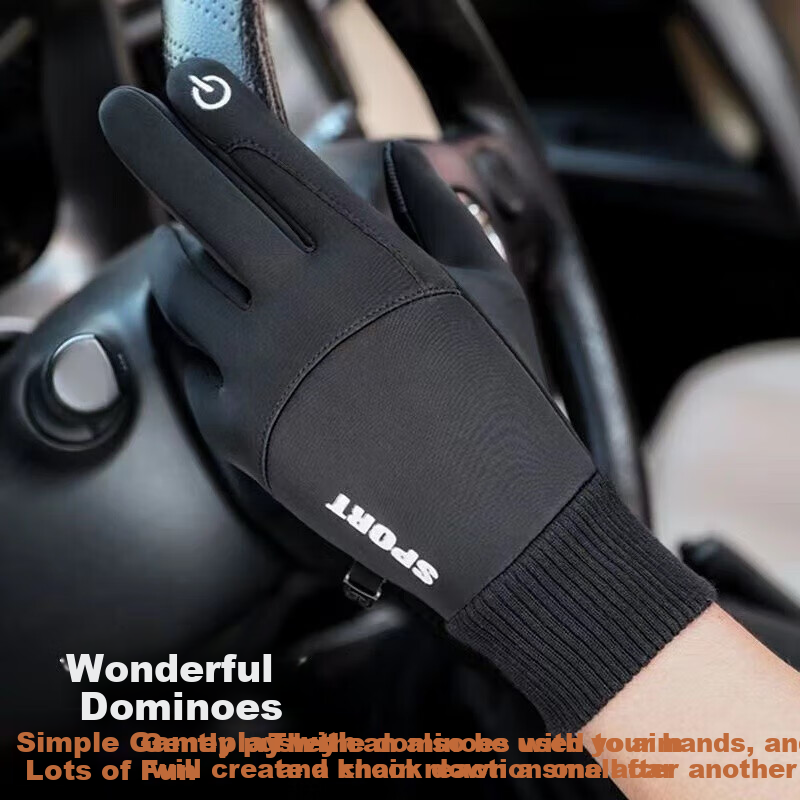 Cheguimu Gloves, Cold-Resistant Winter Men's Cycling Gloves, Skiing Gloves, Fleece-Lined Warm Gloves, Water-Repellent Windproof Touchscreen Gloves 3