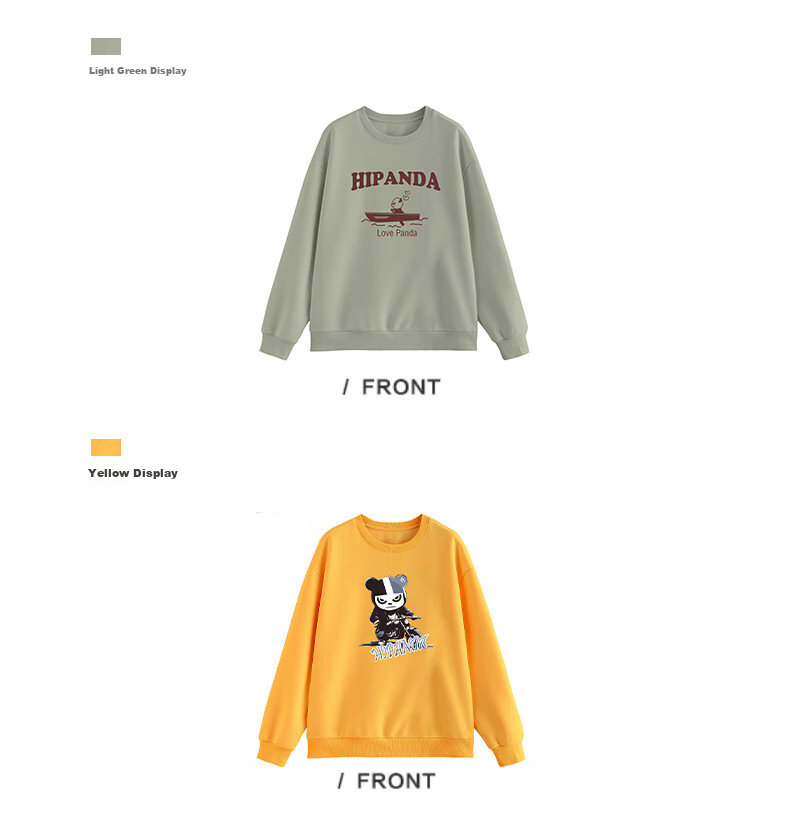 HIPANDA Men's Sweatshirt, Trendy Design with Cool Style, Niche Spring And Summer Round Neck Top with Letter Print, Light Bean Green, Size M 2