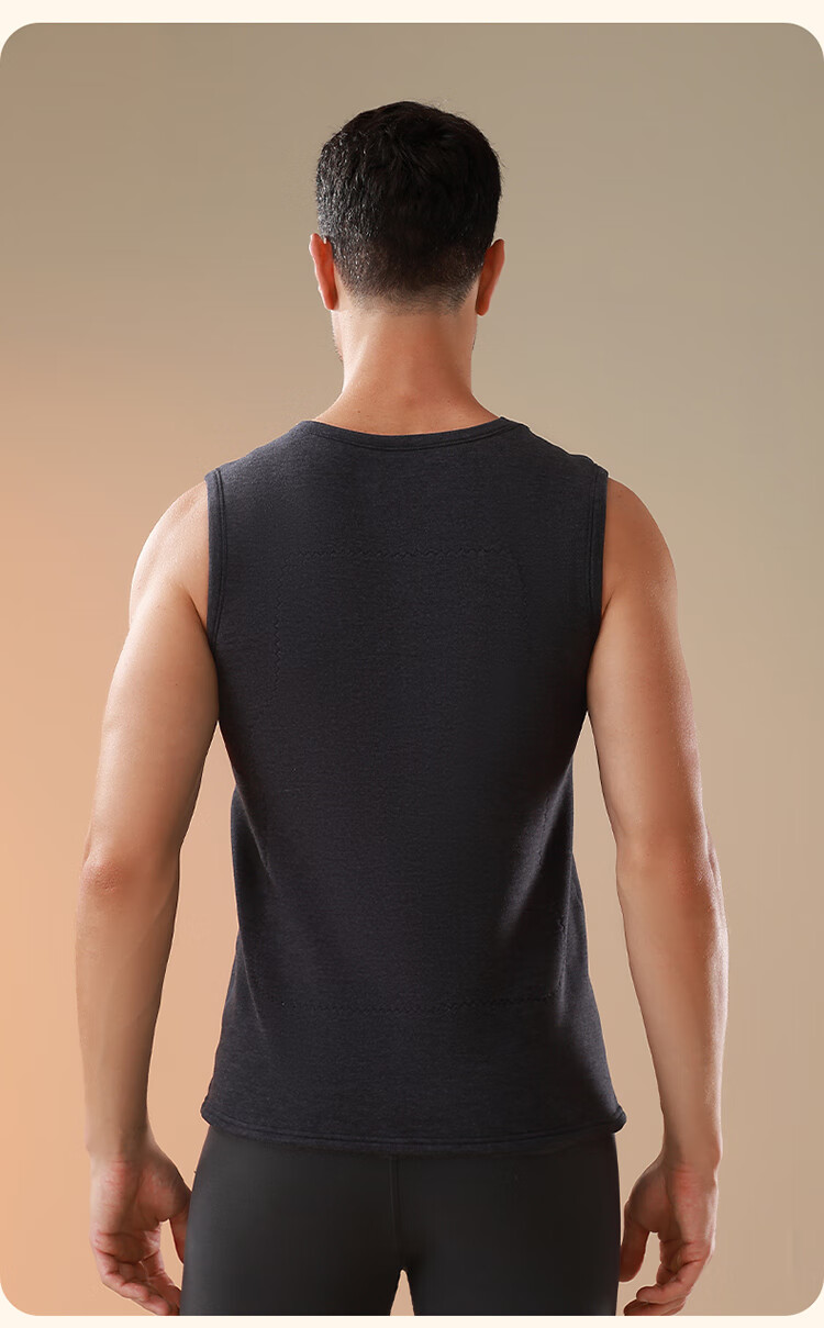 LangSha Men's Thermal Vest Fleece Lined Thickened Lamb Wool Base Layer Autumn Winter Insulated Gilet 12