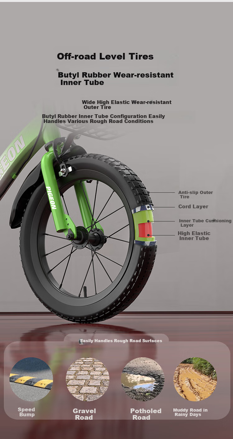 FG FLYING PIGEON Children's Bicycle, Boys And Girls Bike, Kids' Bike, Elementary School Student Bike, Baby Folding Bike, Bicycle, Green, 16 Inches 14