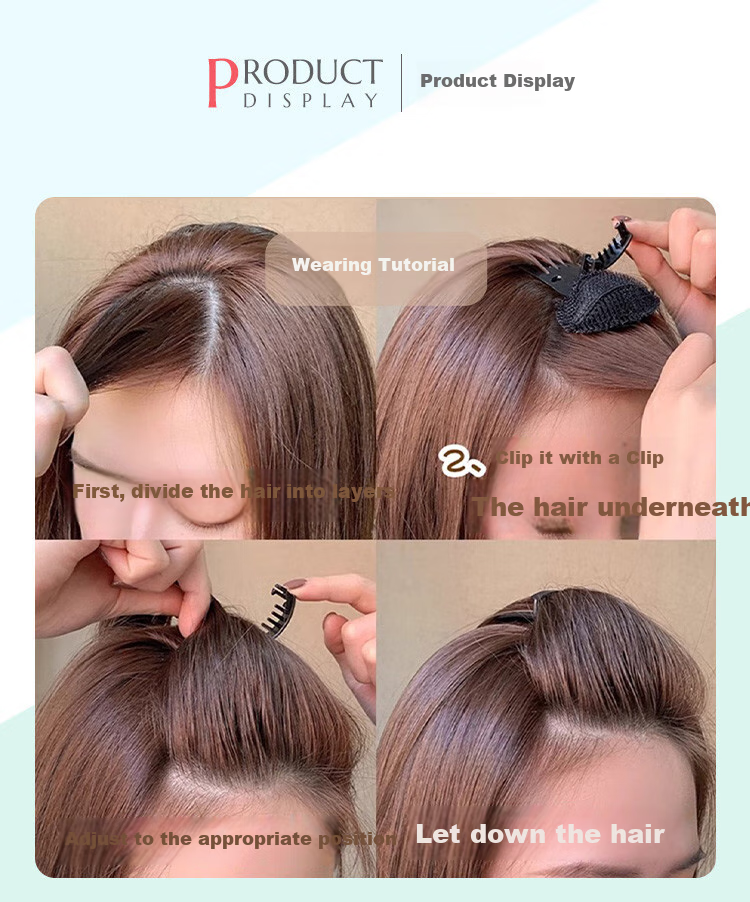 CHIMERA 4-Piece High Crown Volumizing Hair Padding Set for Top and Back Head Flat Head Clip Hairpin for Women 4