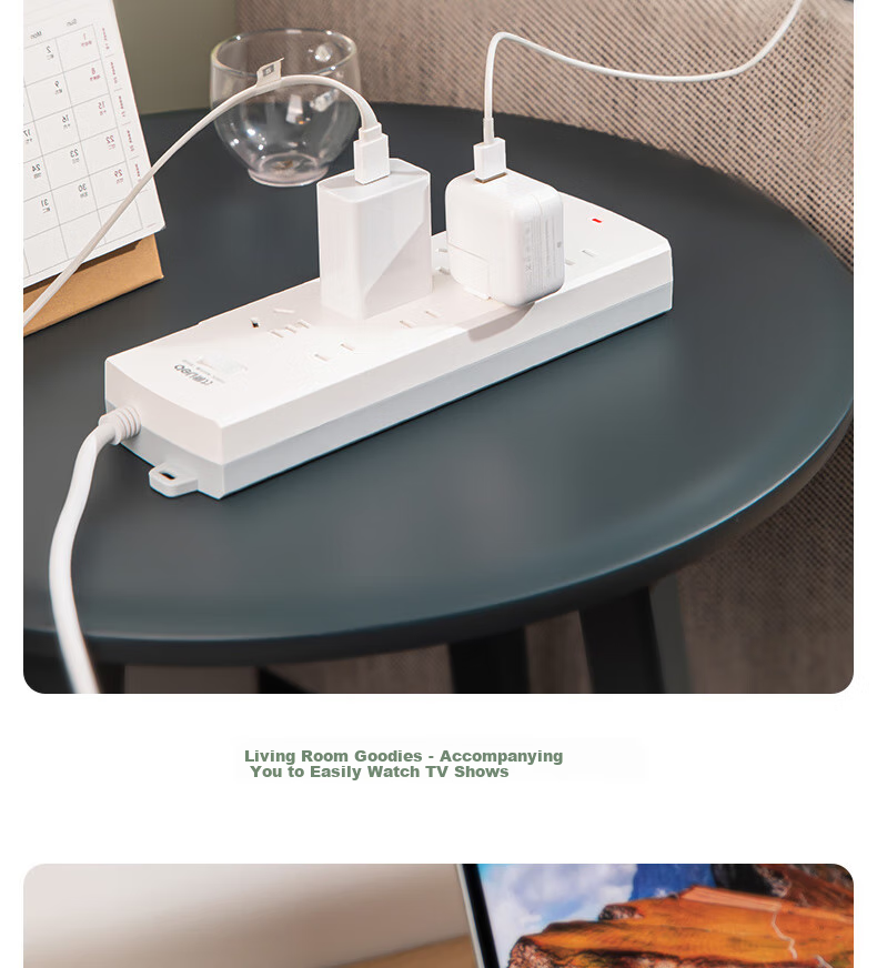 Deli 3C Certified National Standard Power Strip, Extension Cord/Power Bar/Surge Protector, Overcurrent Protection, 3993S, 4+4 Outlets with Master Switch, 3 Meters Long 9