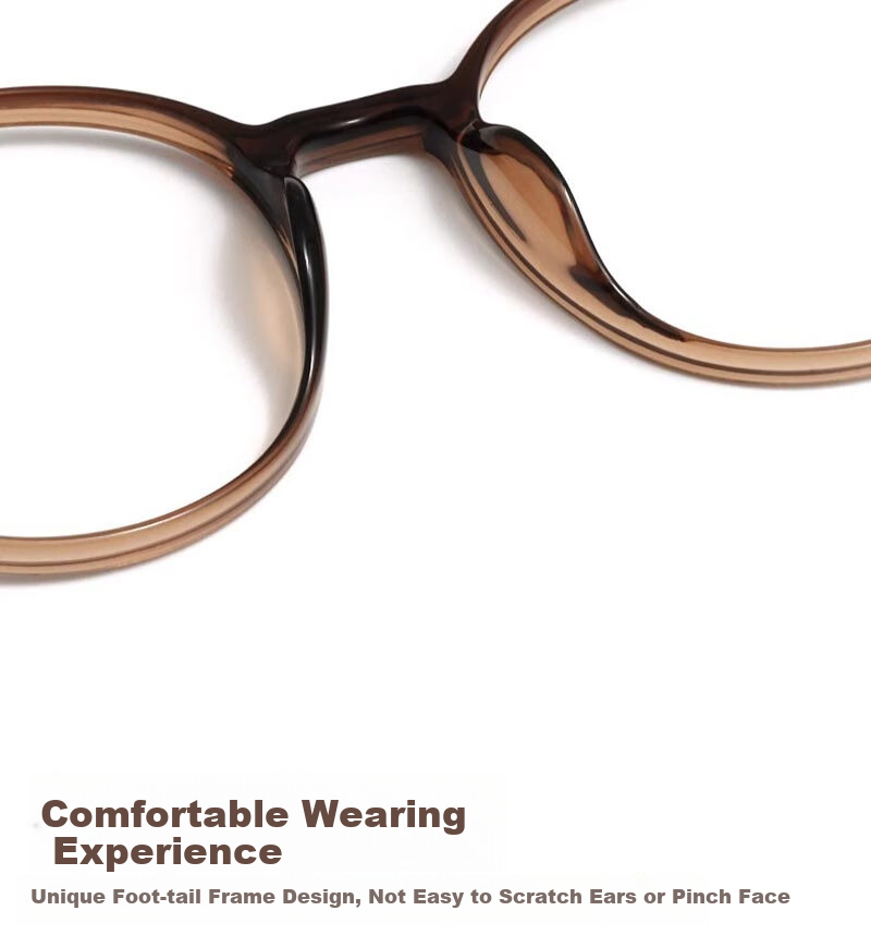 Boshide Blue Light Blocking Glasses, Non-Prescription Lenses, Cold Tea Color Plain Face Glasses for Round Faces, Making Face Look Smaller And More Elegant, Cold Tea Color 11