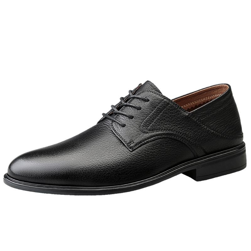 Gongyang Leather Shoes for Men, Business Casual Shoes, Formal Shoes, Genuine Leather Commuter Shoes, Wedding Shoes for Groom, Black, Size 44