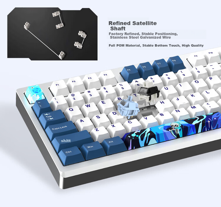 Xuanpai PD75M-V2 Custom Aluminum Mechanical Keyboard Bluetooth Wireless Tri-Mode Gaming Keyboard Aluminum Tuo Tuo Multimedia Color Screen with Knob Sonyke Switch Xiaoxue Xiongmao 6