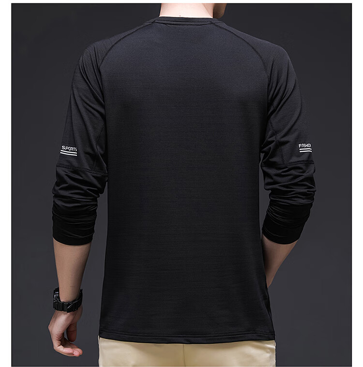 JEEP Men's Long-Sleeve T-Shirt, Casual Round Neck Undershirt for Spring And Autumn, Men's Clothing 702095, Dark Gray, Size M 9