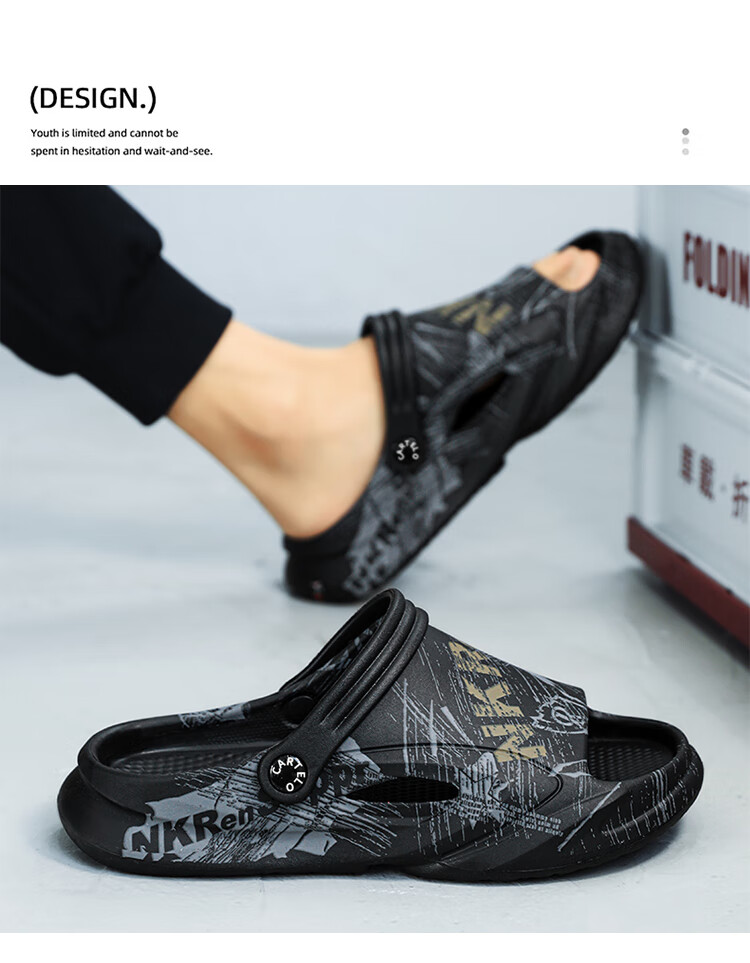CARTELO Men's Slippers, Summer Breathable Sandals, Dual-Use Slip-Ons with Comfortable Feel, Sports Beach Shoes 21