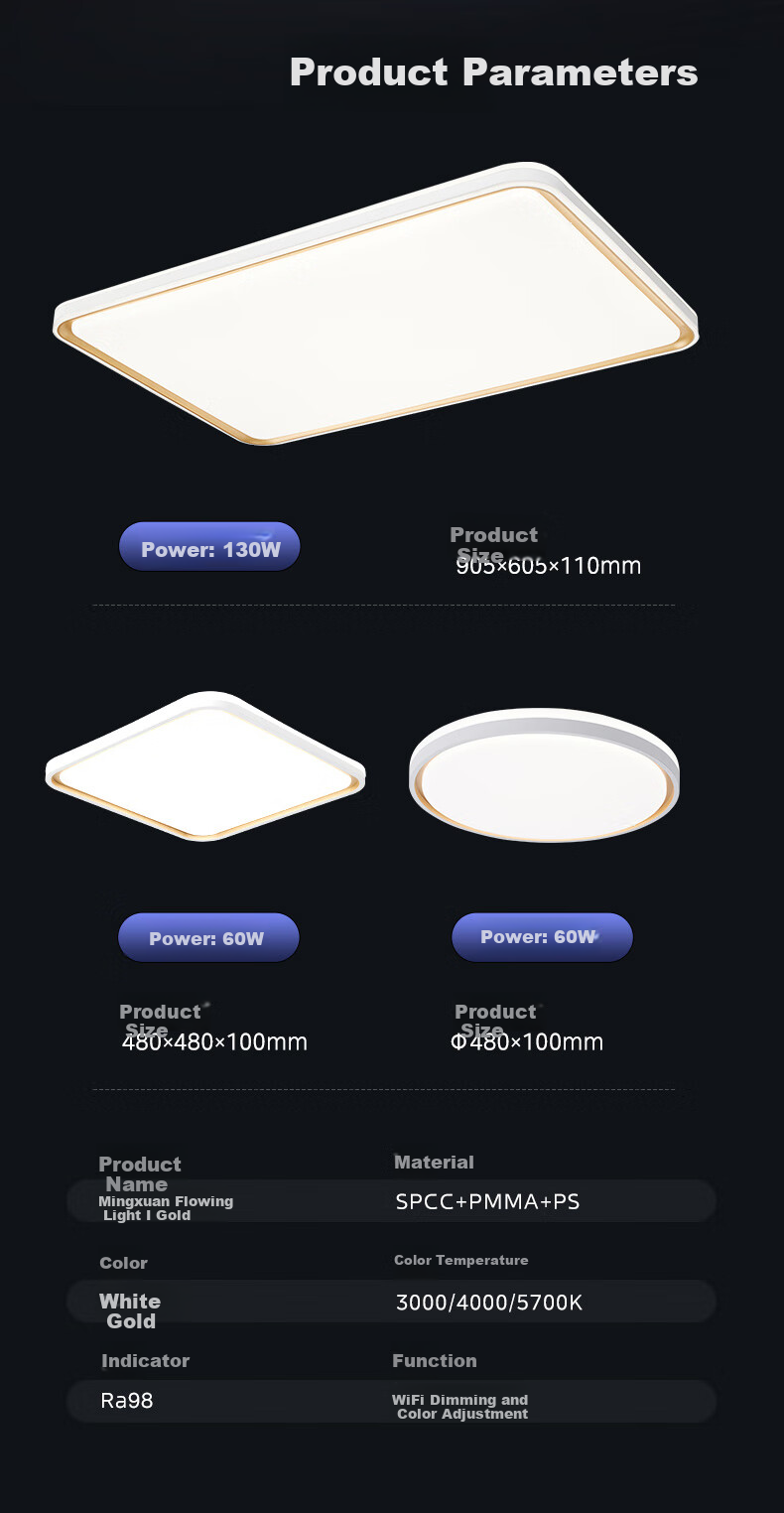 Midea LED Ceiling Light for Living Room, Dining Room And Bedroom, Eye-Protecting Smart Remote Control Lighting Fixture, 200W N1 Installation Included 10