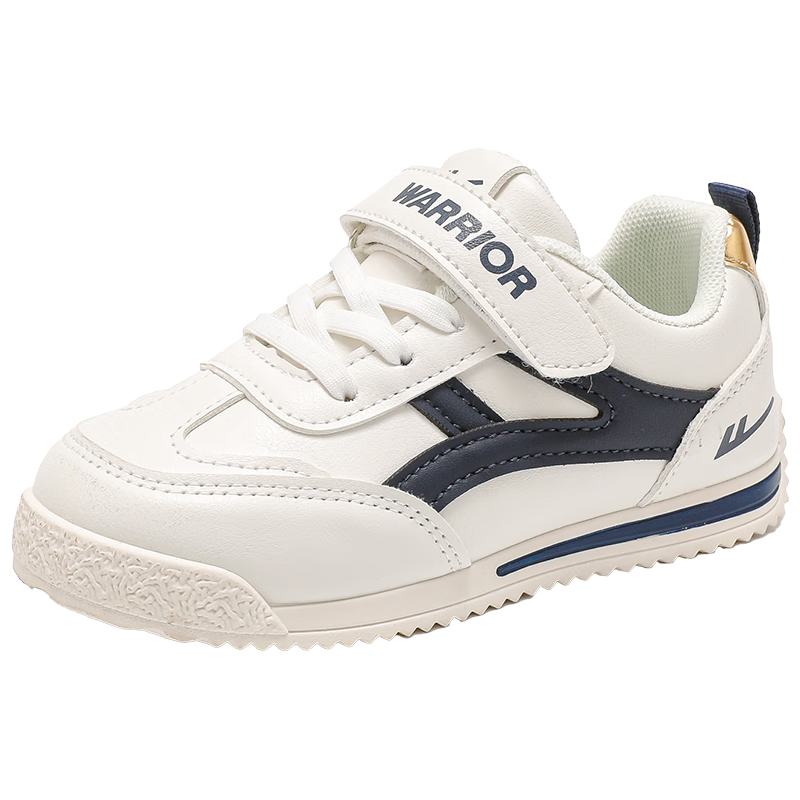 Warrior Children's Shoes, Boys' Sneakers, Spring And Autumn Style, Soft Sole, Lightweight Kids' Sports Shoes, WZ(CL)-1076, Beige/blue, Size 37