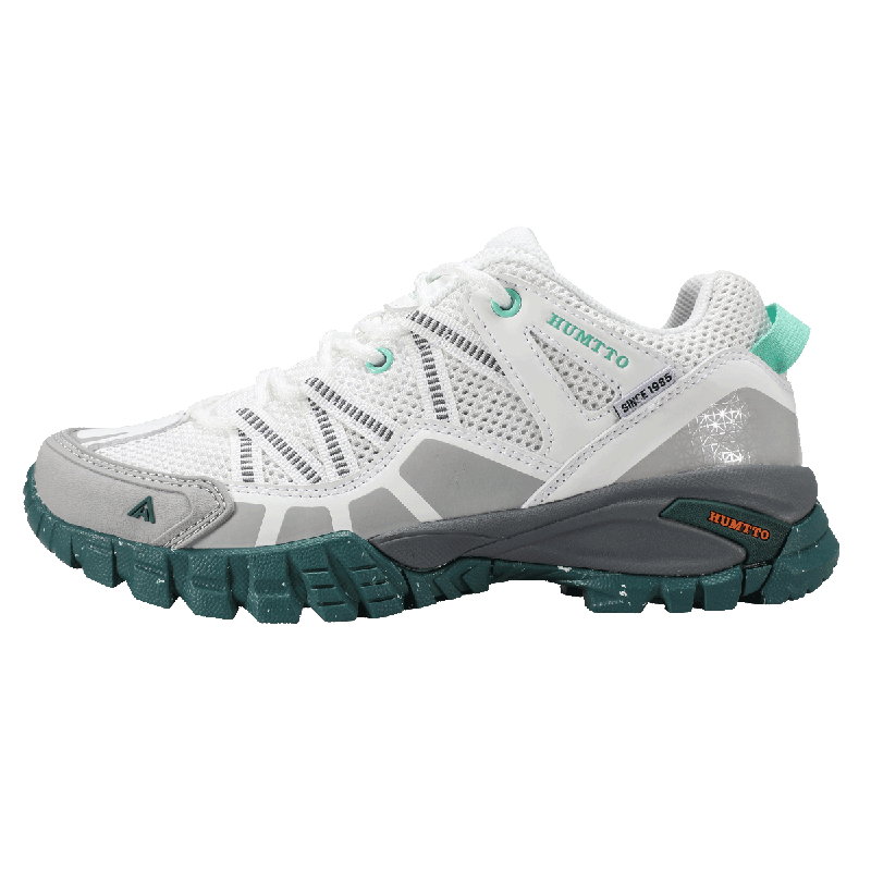 HUMTTO Summer Mesh Breathable Hiking Shoes Comfortable Non-Slip Women's Mountaineering Shoes Outdoor Climbing Shoes White/light Gray 37