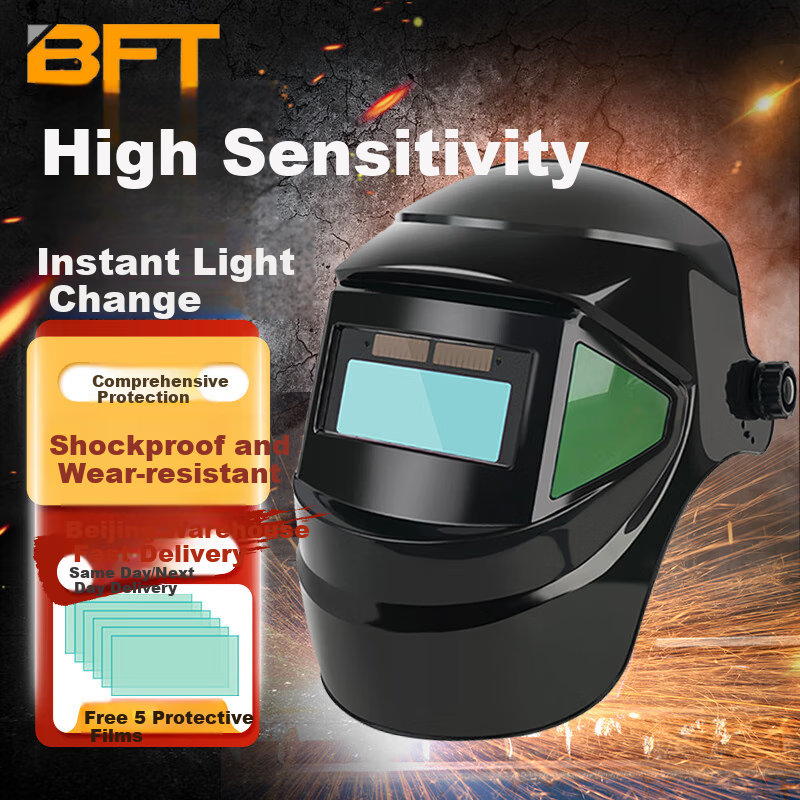 Beifute Welding Protective Mask, Auto-Darkening, Head-Mounted Welding Helmet, Face Shield for Welding And Soldering [Basic Version], True Color Model with 5 Free Lenses Included