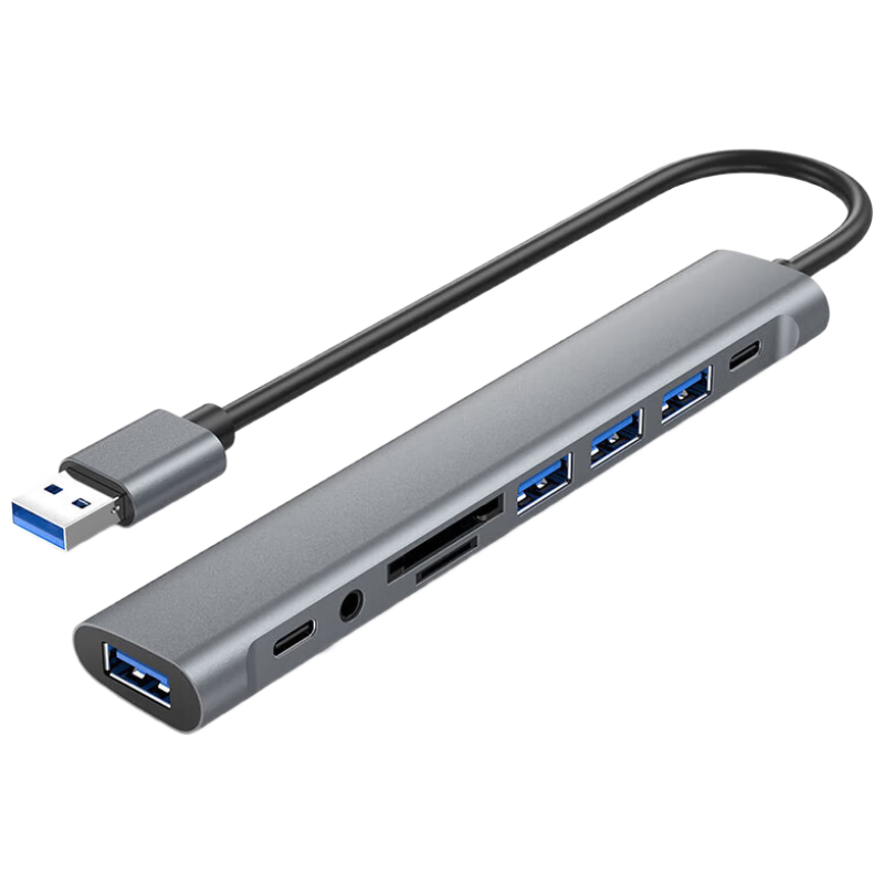 Youlianxing USB 3.0 Hub Dock 9-Port Computer Expansion Dock SD/TF Card Reader 3.5mm Headphone Hub One-to-Nine Compatible with Dell Huawei Xiaomi Laptops