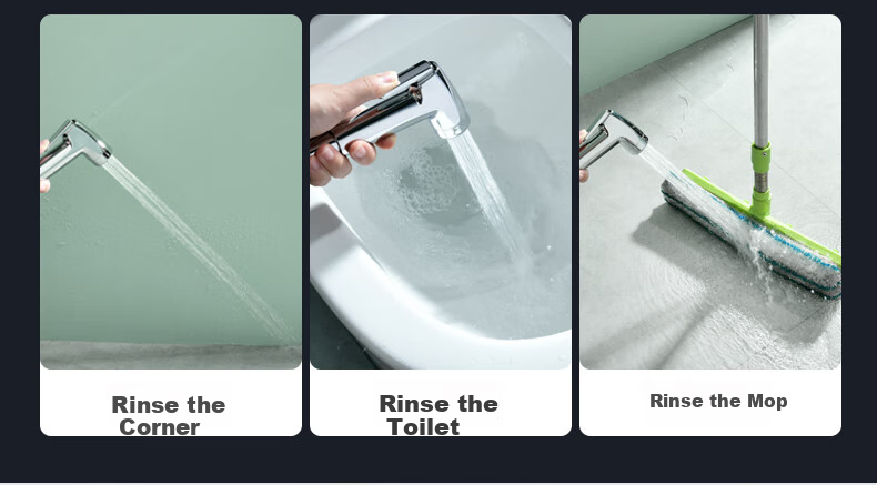 FAENZA Brass Toilet Flusher Kit, Pressure-Increasing Spray Gun, One Inlet Two Outlets Check Valve FES201CP 5