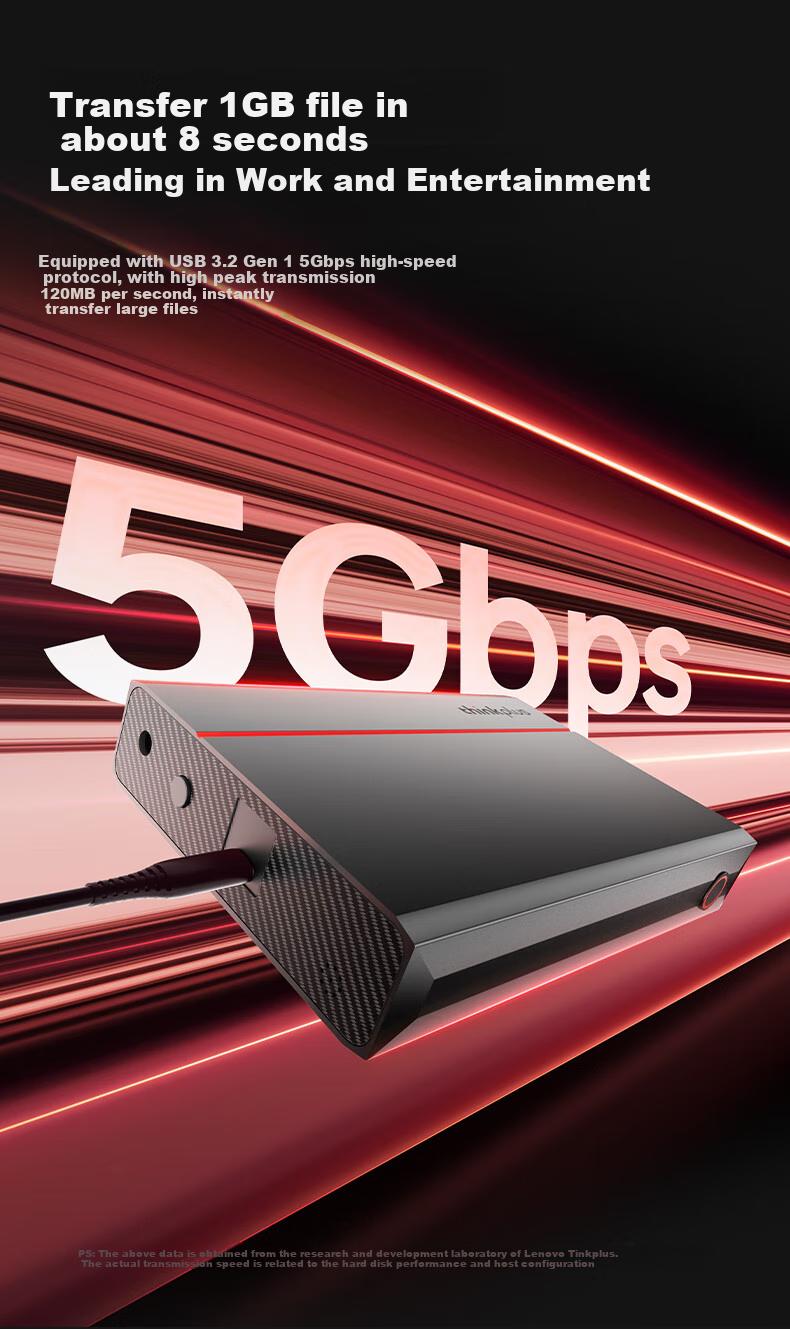 ThinkPlus Lenovo External Hard Drive, 18TB, 3.5-Inch, Type-C USB3.2, Desktop Mechanical Hard Drive with Large Capacity, External Storage for Home And Office Use, UD800 6