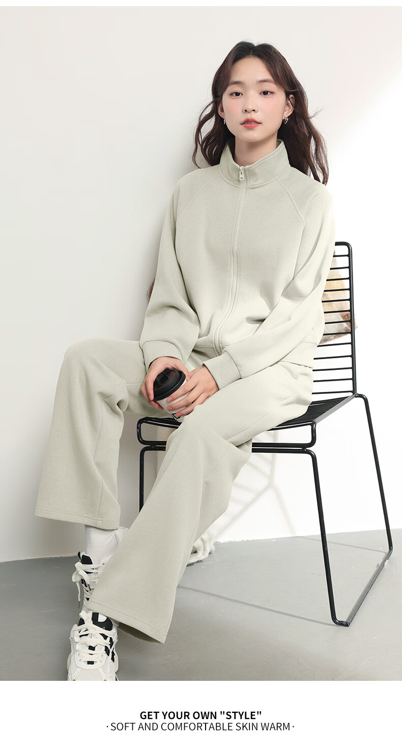 MJ STYLE Stand-Collar Cardigan Jacket for Women, Spring And Autumn 2026, Loose-Fitting Casual Versatile Short Style, Petite Sporty Long-Sleeve Top 9