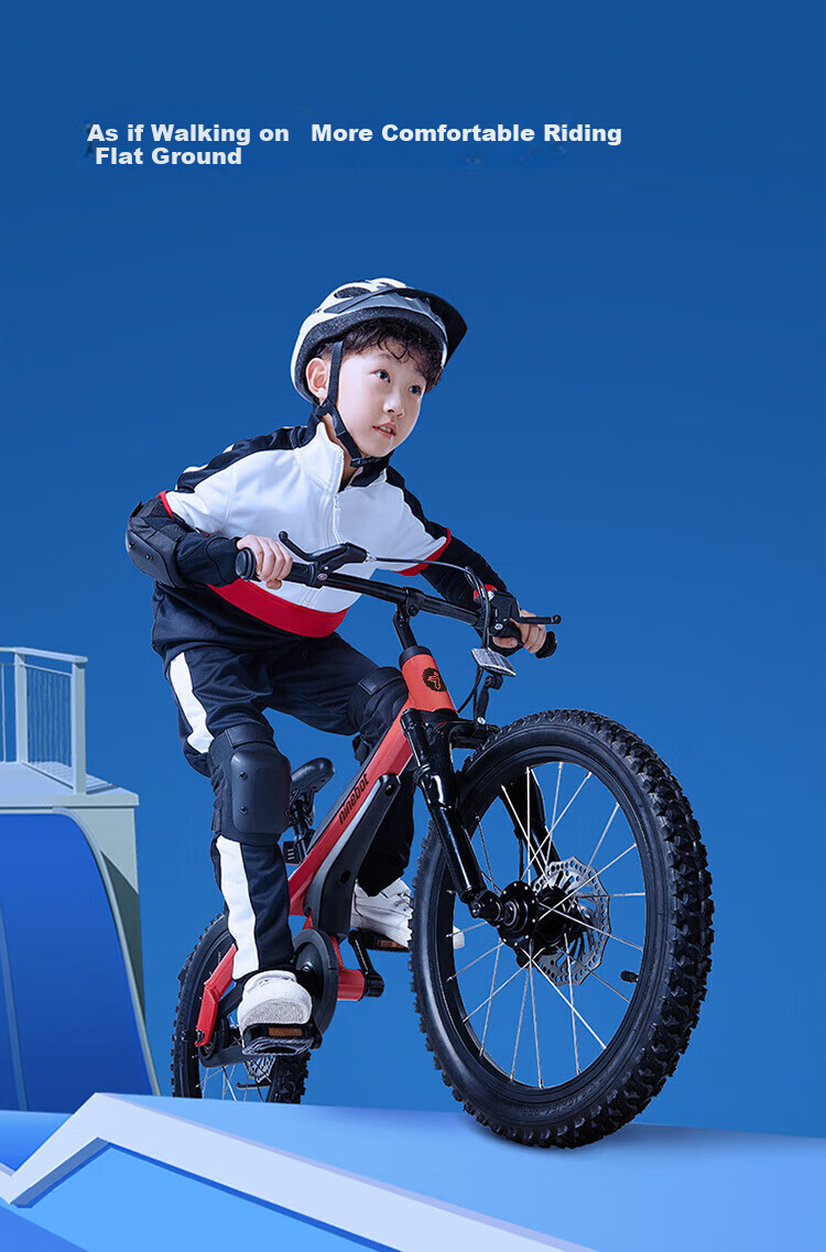 Ninebot Children's Bicycle, Suitable for Ages 5-7, Aluminum Alloy Frame, Red Color, 18 Inches, Height Range 115-135cm 2