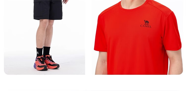 CAMEL Outdoor Quick-Dry T-Shirt, Summer Short-Sleeve Round Neck Mesh Breathable Sports Tee A15BAVV051A 33