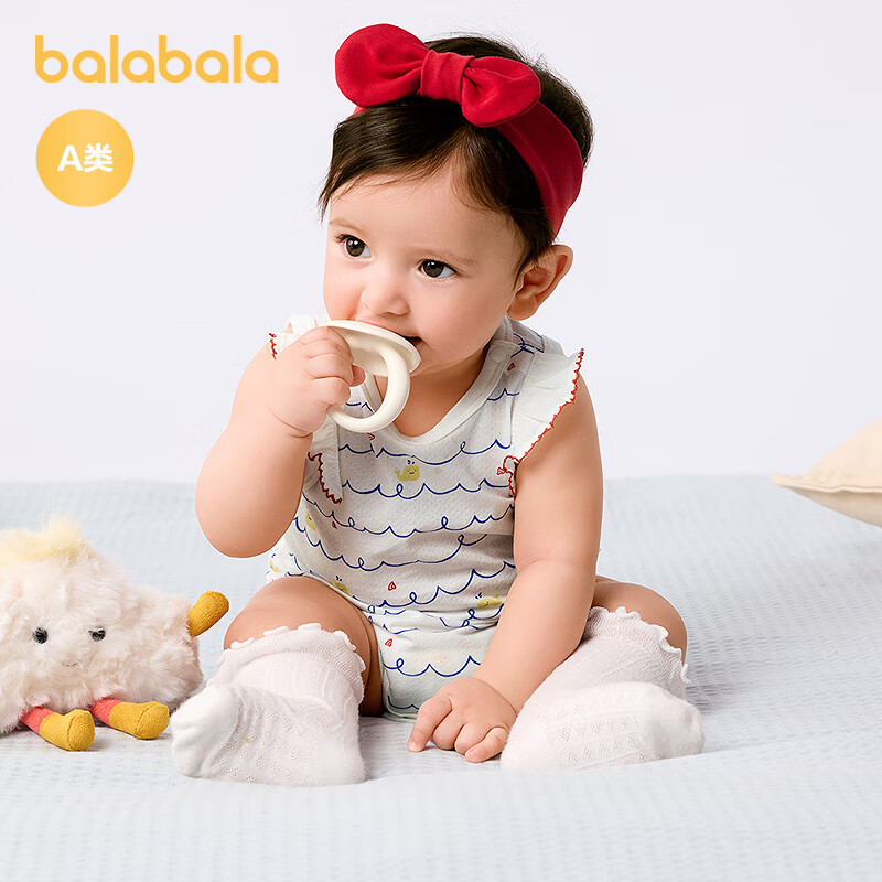 BALABALA Children's Clothing, Baby Triangle Onesie, Pure Cotton Infant Romper, 2026 New Summer Two-Piece Set, Soft Cute Stylish Outfit