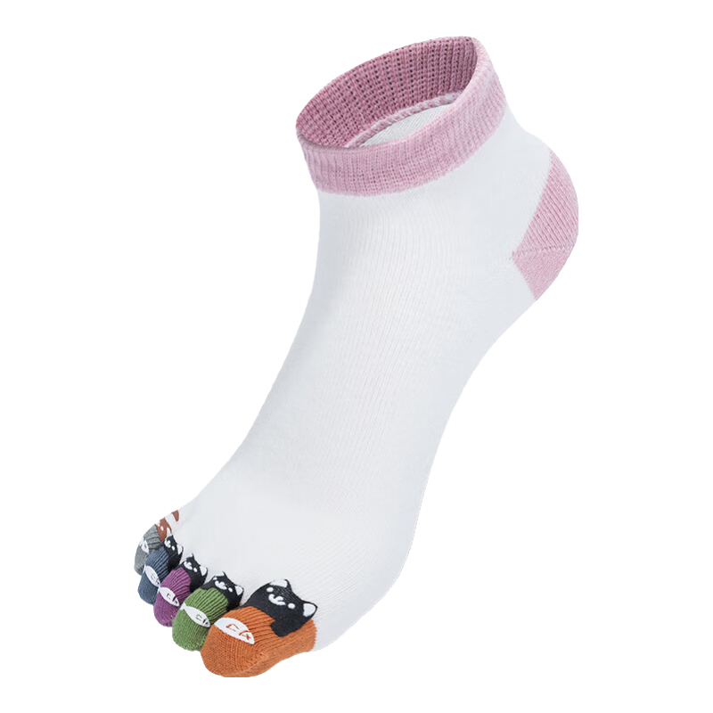 TFO Competition-Grade Outdoor Five-Toe Socks, Casual Split-Toe Sweat-Wicking Running Hiking Socks 2202496, Women's Pink