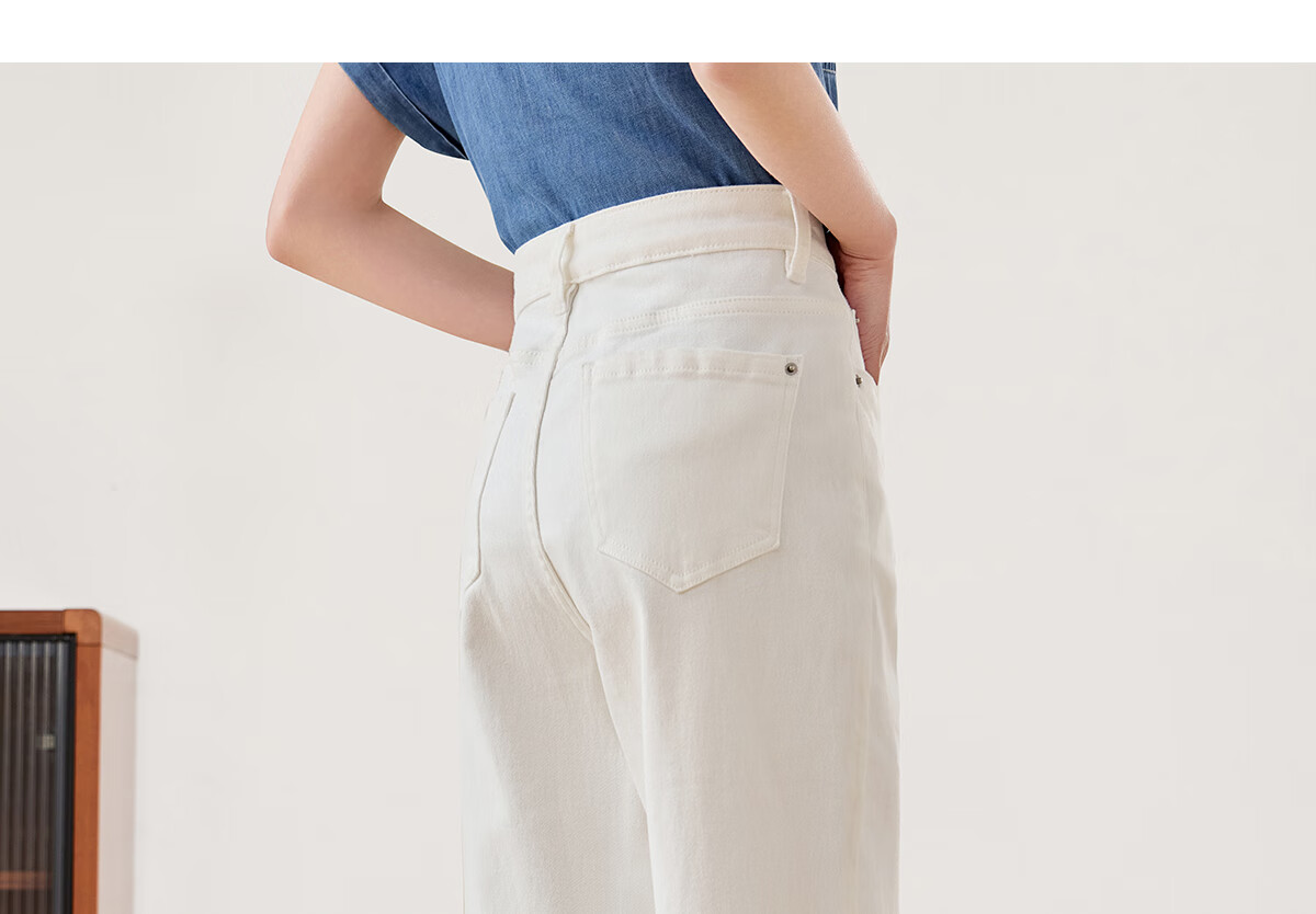 PinCai Women's Jeans, Spring And Autumn Black Straight-Leg Trousers, Slimming And Heightening Effect, Casual Denim Long Pants P143N1009 35