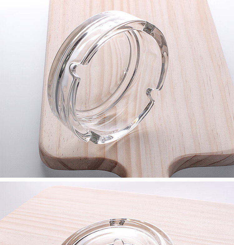 Gongxun Glass Ashtray Anti-Fly Ash Simple Home Hotel Office Coffee Table Decoration Round 10cm 3