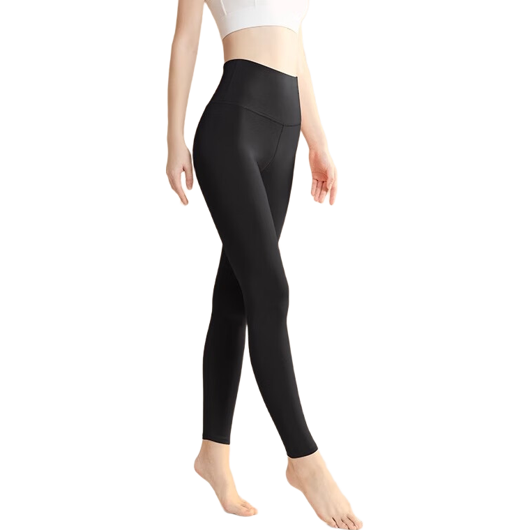 GRACEWELL Women's Thermal Modal Leggings Thin Autumn Winter High Waist Pocket Magic Seam Pants Black XL