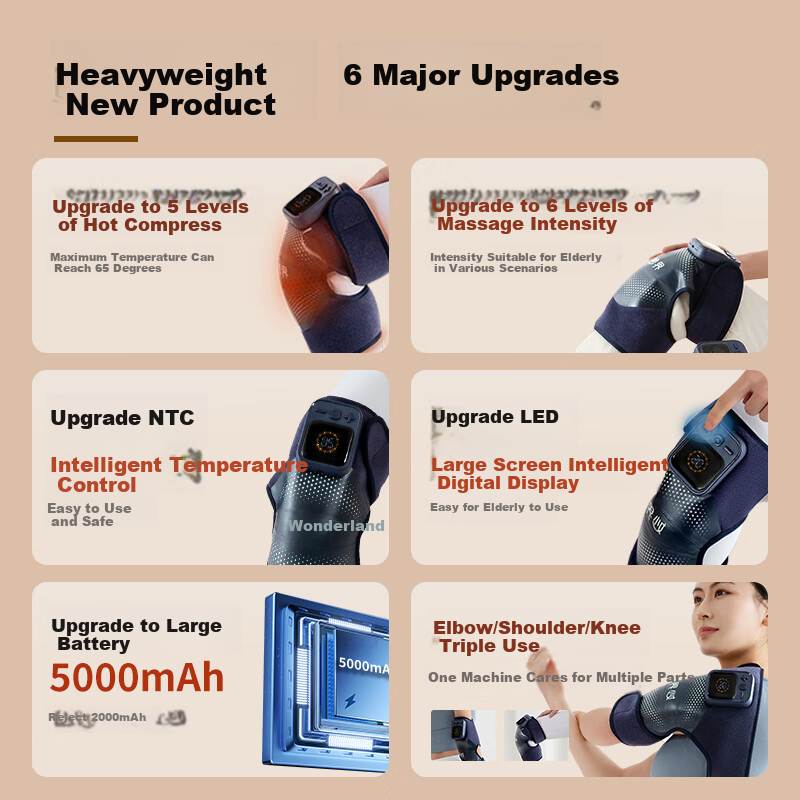MIAOJIE [Mid-Autumn Festival Gift] F2 Knee Massager Leg Massager Shoulder Elbow Joint Massager Mugwort Hot Compress Knee Protector Practical Gift Premium Upgraded Versio