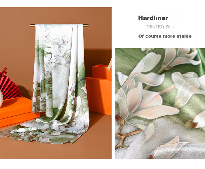 Hangsilu Silk Scarf for Women, Chinese Style Mulberry Silk Shawl Wrap, Elegant Practical Birthday Gift for Wife Or Mother 10