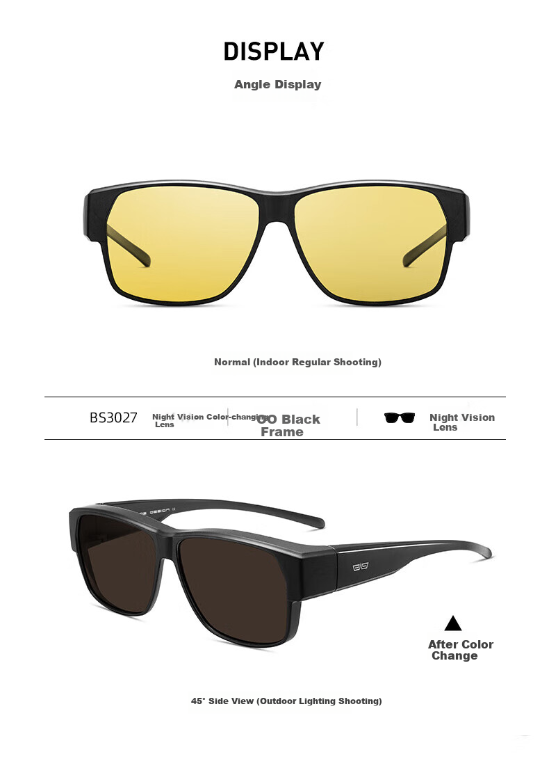 CAPONI Night Vision Glasses for Driving, Sunglasses for Nearsightedness, Unisex Day And Night Color-Changing Sunglasses, Anti-Glare for High Beam Light 9