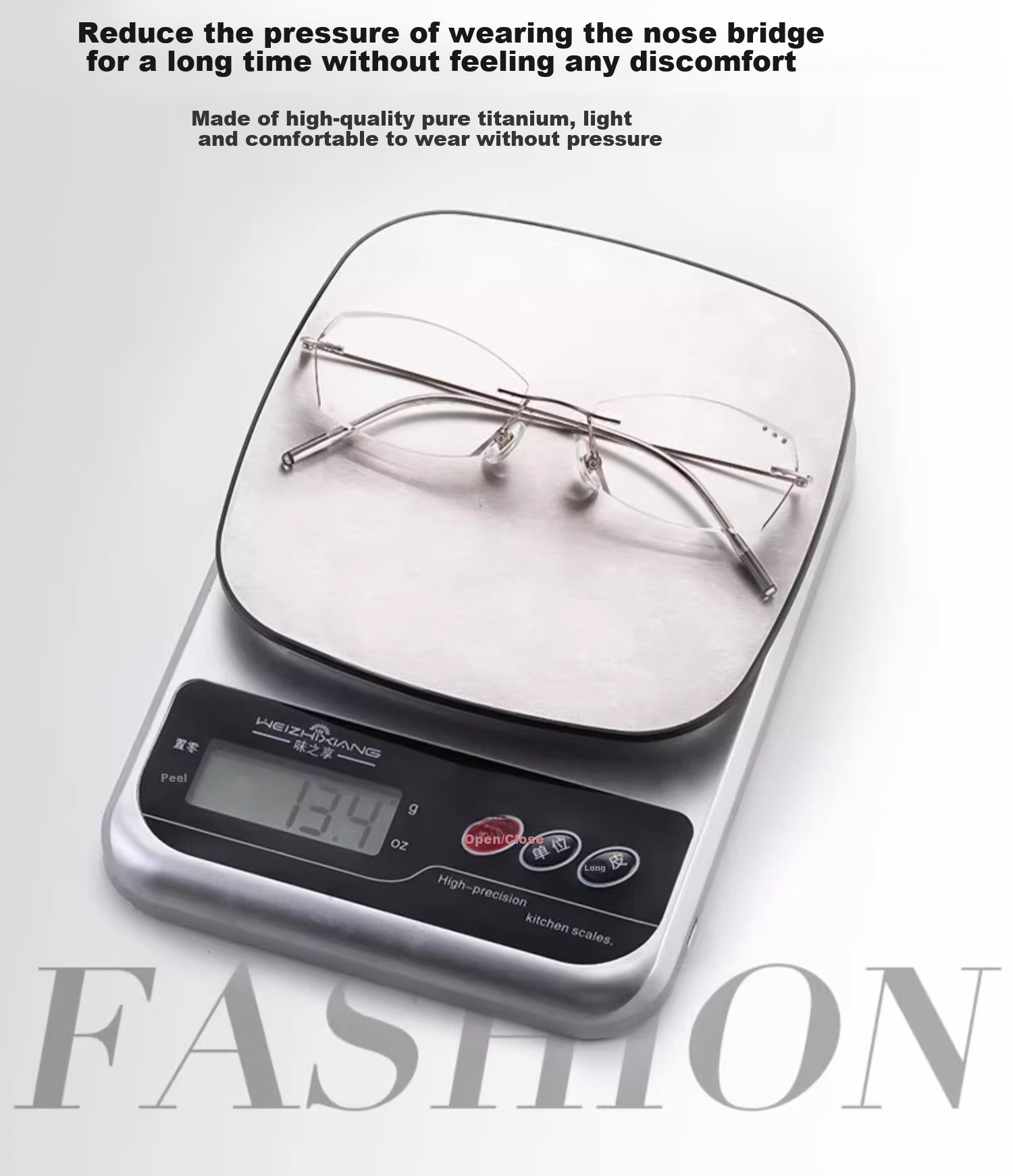 Mushe Pure Titanium Ultra-Light Women's Anti-Blue Light Reading Glasses, Frameless High-Definition Japanese Imported Presbyopic Glasses, Fashionable And Youthful Appearance 5