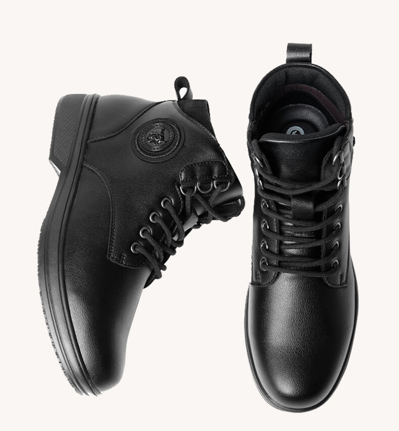 Chuwang Chef Shoes for Men, Non-Slip, Waterproof, Oil-Resistant, Black Mid-Top Kitchen Work Shoes, Stylish Martin Boots C5006, Black, Size 42 13