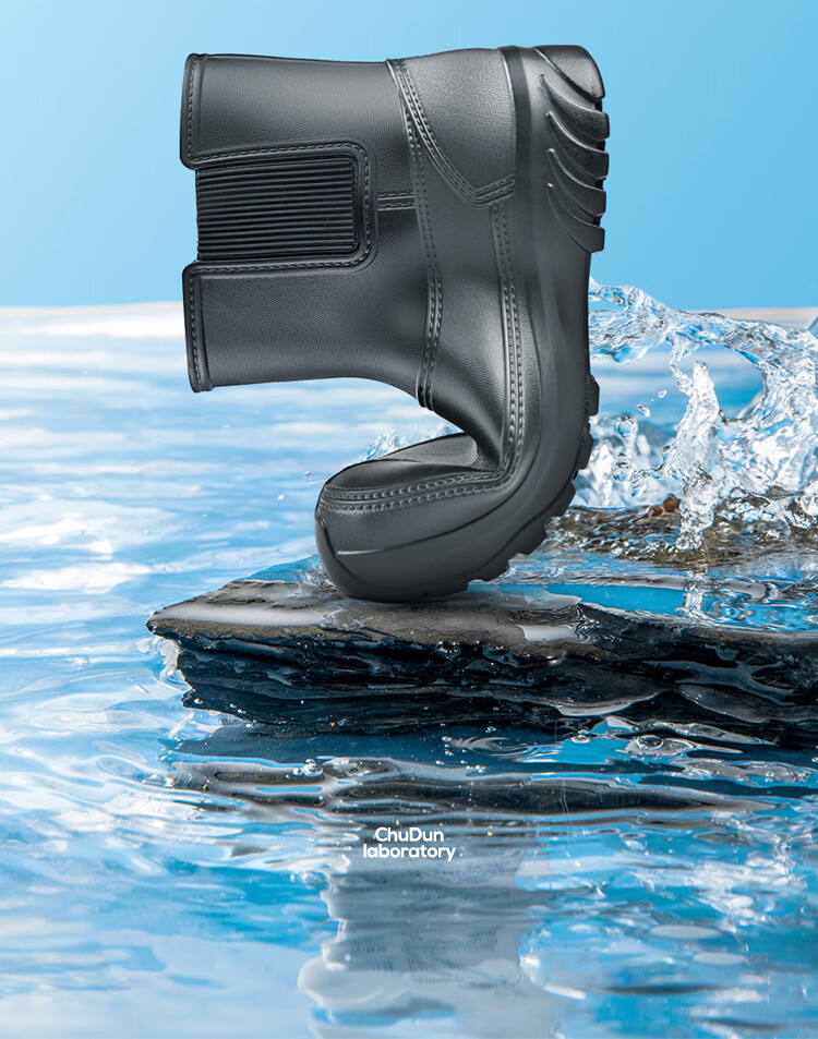 Chudun Non-Slip Shoes, Snow Boots, Rain Boots, Waterproof, Non-Slip, Oil-Resistant, EVA Water Shoes, Work Shoes, Black, Size 39/40 12