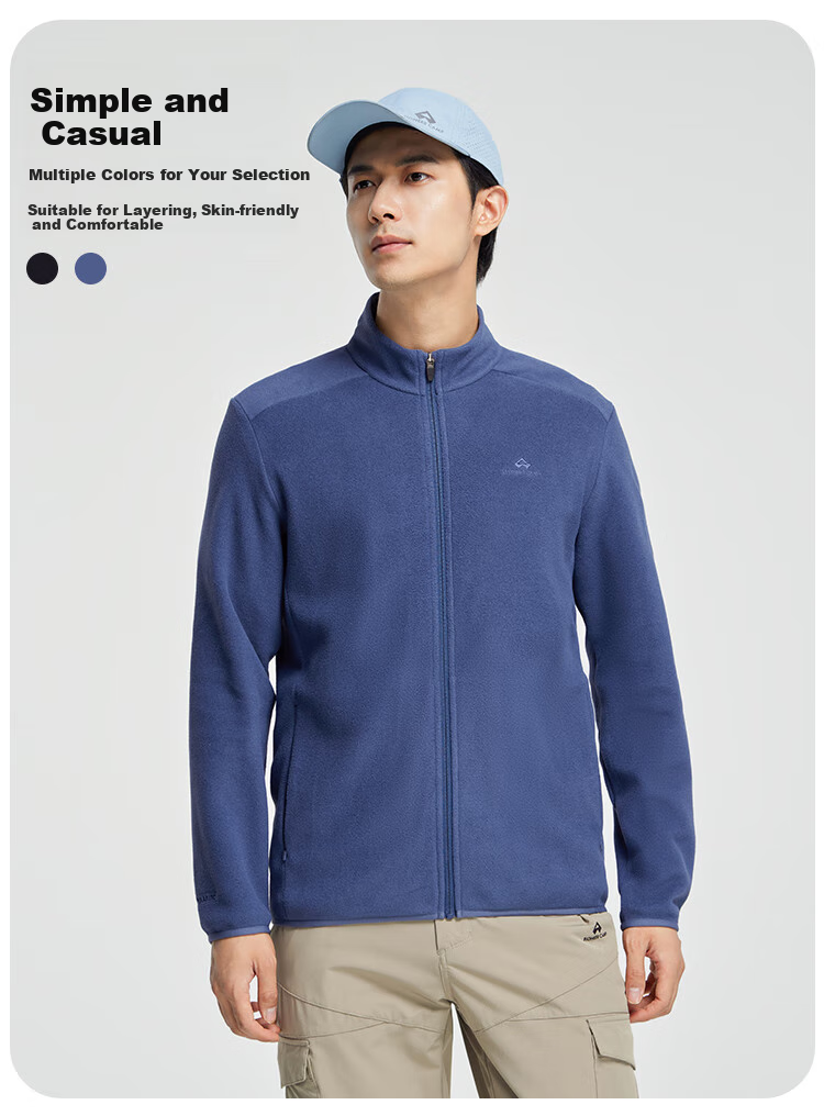 Pioneer Camp Polartec Fleece Jacket for Men, Autumn And Winter Stand-Up Collar, Casual Lightweight Warm Hoodie, Outdoor Outerwear 7