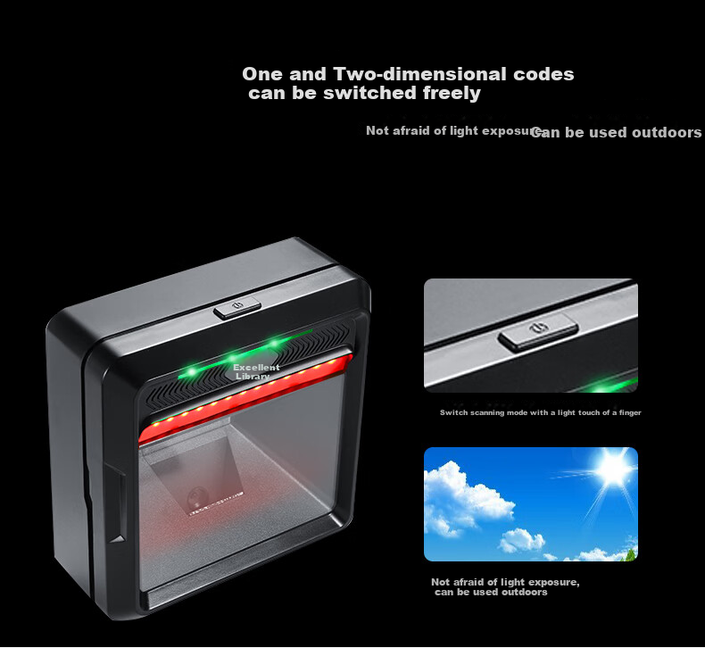 Youku Two-Dimensional Cashier Scanning Platform, Pharmaceutical Traceability Code Supermarket Payment Factory Production Line Scanning Gun Industrial-Grade Million-Pixel Inbound And Outbound Scanner MP8000 12