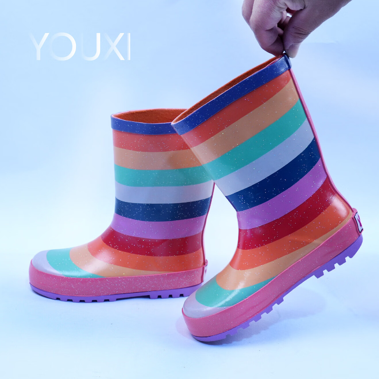 Детские резиновые сапоги Youxi, радужные, для девочек, для детского сада, размер 25