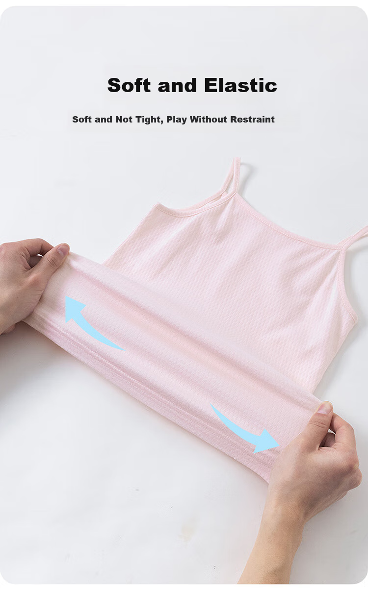 Dingguagua Girls' Camisole, Children's Cotton Tank Top, Baby Development Period Girls' Breathable All-Cotton Undershirt, 2-Pack, Size 160 6