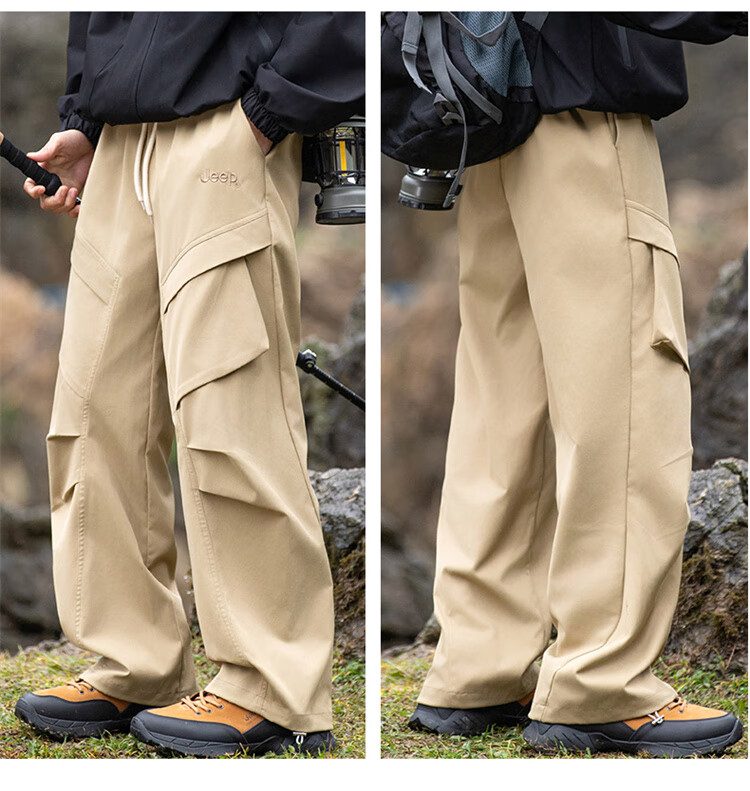 JEEP Men's Casual Pants, Cargo Pants for Spring And Summer, Hiking Trousers, Outdoor Sports Pants for Men, Khaki, Size M 8