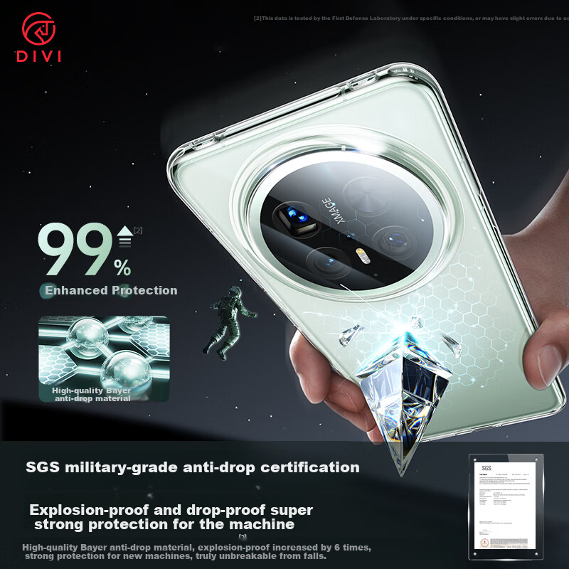 Чехол DIVI для Huawei Mate 70 Pro/Mate 70 Pro+/Premium Edition, прозрачный, ультратонкий, противоударный, силиконовый, мягкий